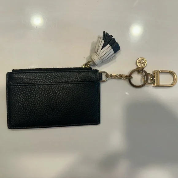 Tory Burch Black and White Key & Card Holder - Picture 2 of 4